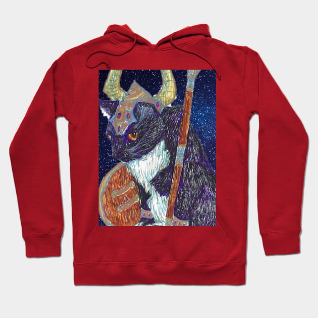 Viking Tuxedo Cat Hoodie by Whiskers6